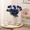 10 PCS Blue Artificial Roses Silk Fake Flowers with Long Stems Real Touch Faux Rose Bouquet for Wedding Centerpieces Home Office Hotel Party Decor